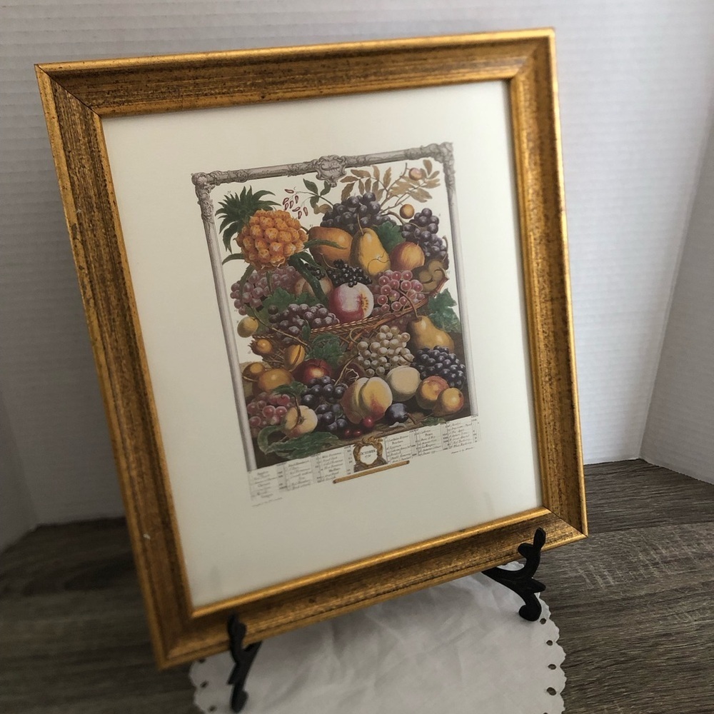 Vtg Robert Furber Twelve Months of Fruit October Framed Print